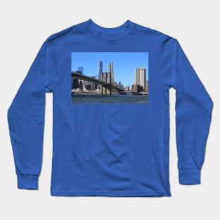 Brooklyn Bridge with Manhattan Skyline Long Sleeve T-Shirt